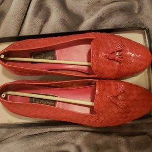 PAPPAGALLO Red Basket Weave Loafer - 10M